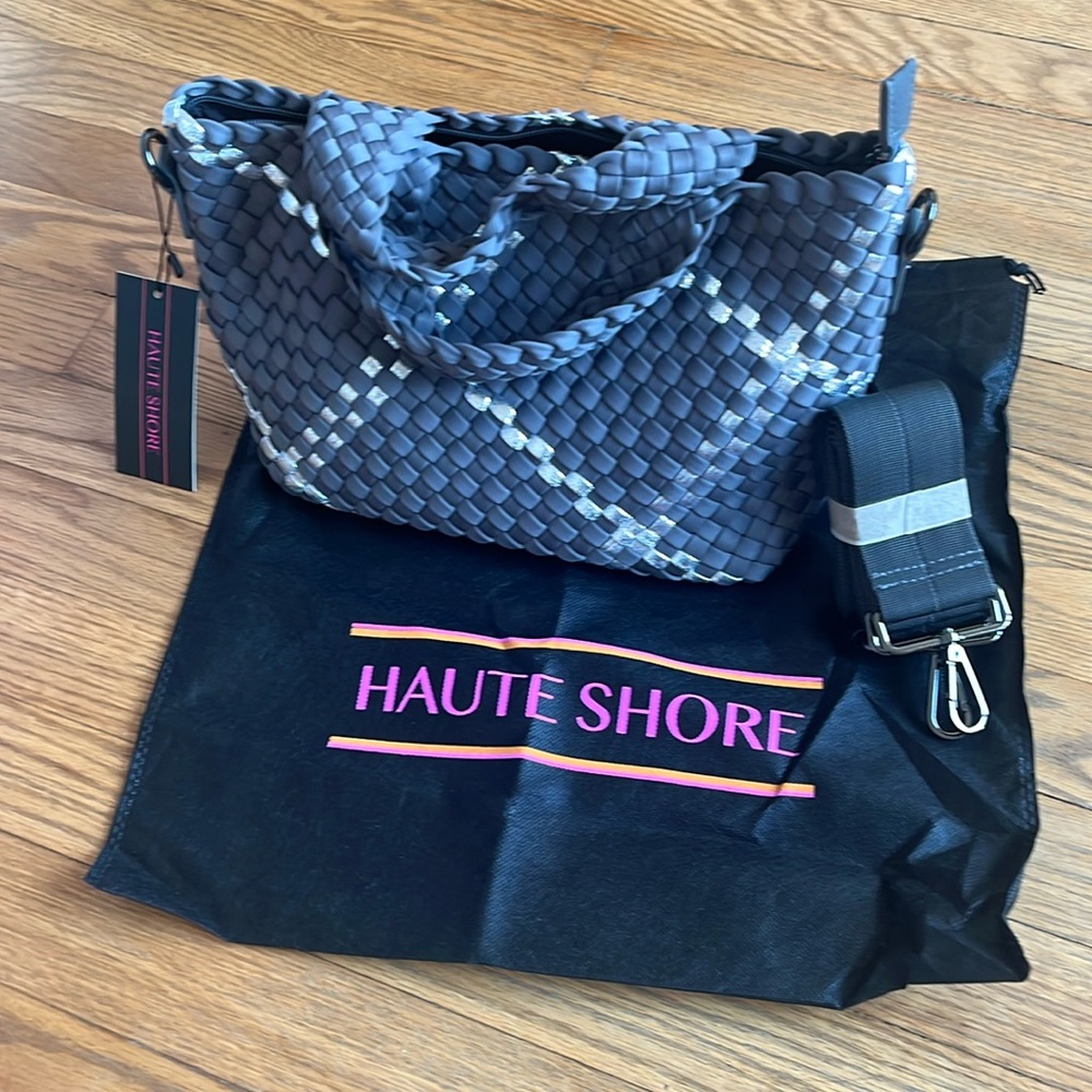 Haute Shore Mark Shadow Woven Tote, NWT dust bag and strap